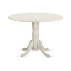 HomeStock Ensemble de meubles de salle à manger 5 pièces comprenant une table de cuisine ronde avec rallonge et 4 chaises de salle à manger, 107x107 cm