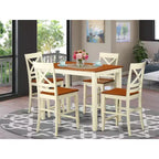 Rubber Wood Counter Height Dining Set Transitional Style 135