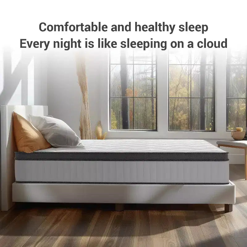 Matelas Hybride Swedrea, Mousse à Mémoire de Forme Respirante Refroidissante (Fermeté Moyenne), en Boîte, Blanc