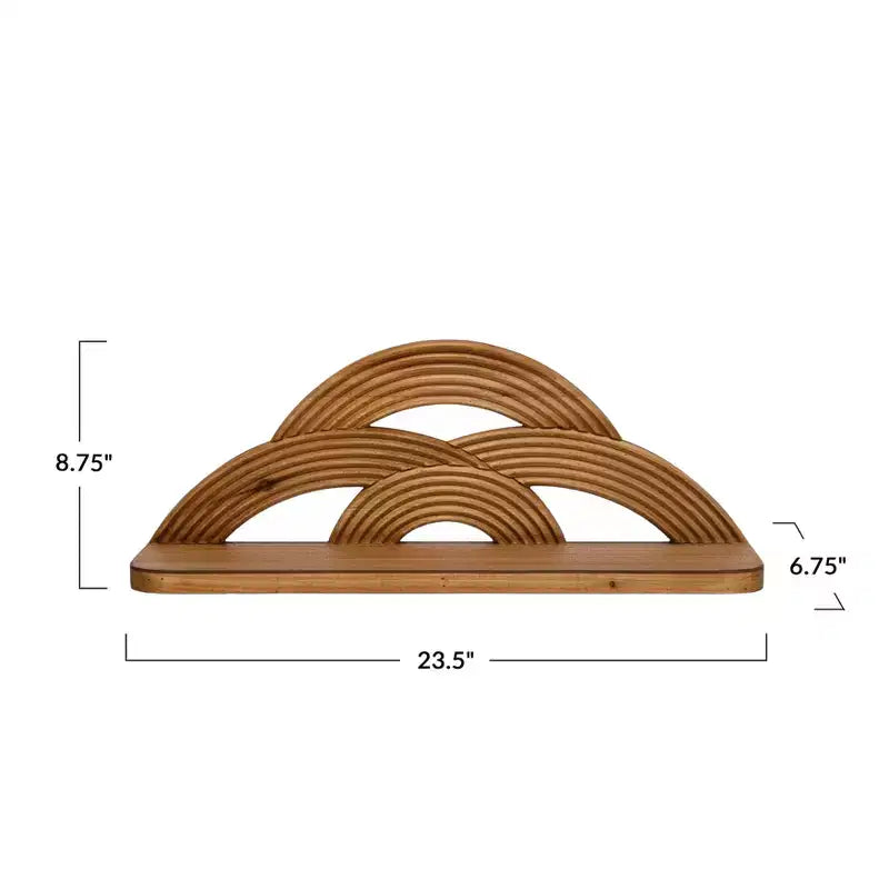 Étagère murale en bois et MDF avec arches, collection Storied Home, naturelle
