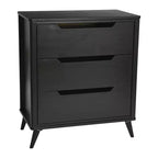 Commode en bois massif Yume Mid-Century Moderne à 3 tiroirs