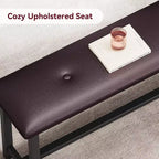 Ensemble table de salle à manger CuisinSmart avec 2 bancs, ensemble table de salle à manger pour 4 personnes avec 2 bancs rembourrés en PU, ensemble table de salle à manger rectangulaire