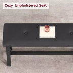 Ensemble table de salle à manger CuisinSmart avec 2 bancs, ensemble table de salle à manger pour 4 personnes avec 2 bancs rembourrés en PU, ensemble table de salle à manger rectangulaire