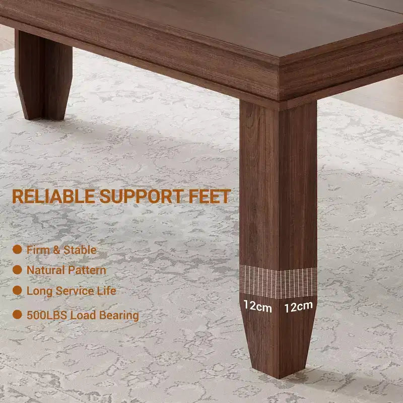 Table à manger de ferme de 180 cm pour 6 à 8 personnes, plateau épaissi, table de salle à manger rectangulaire avec pieds solides pour salon, restaurant