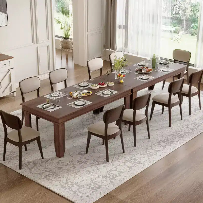 Table à manger de ferme de 180 cm pour 6 à 8 personnes, plateau épaissi, table de salle à manger rectangulaire avec pieds solides pour salon, restaurant