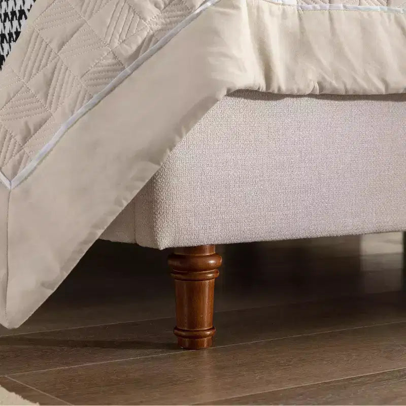 Tête de lit capitonnée en chenille GDFStudio Delia 54 avec pieds en bois massif, sommier tapissier requis