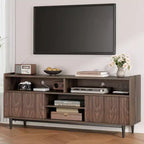 Meubles TV rustiques GustoWave, meuble TV avec portes coulissantes et étagères réglables