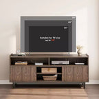 Meubles TV rustiques GustoWave, meuble TV avec portes coulissantes et étagères réglables