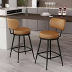 Dyonery 26.3 H Tabourets de Bar Lot de 2/4, Tabourets de Bar Hauteur Comptoir en Similicuir, Tabourets de Comptoir Modernes sans Dossier/avec Dossier pour Îlot de Cuisine, Bar à la Maison