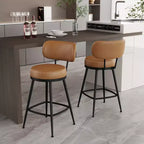 Dyonery 26.3 H Tabourets de Bar Lot de 2/4, Tabourets de Bar Hauteur Comptoir en Similicuir, Tabourets de Comptoir Modernes sans Dossier/avec Dossier pour Îlot de Cuisine, Bar à la Maison