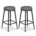 Dyonery 26.3 H Tabourets de Bar Lot de 2/4, Tabourets de Bar Hauteur Comptoir en Similicuir, Tabourets de Comptoir Modernes sans Dossier/avec Dossier pour Îlot de Cuisine, Bar à la Maison