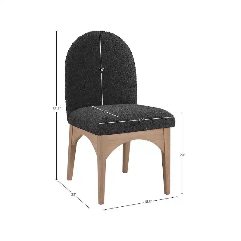 Meridian Furniture, Chaise de salle à manger Waldorf en tissu bouclé