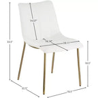 Meridian Furniture,Chaises de salle à manger Isla en cuir végétalien, ensemble de 2