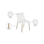 Meridian Furniture,Chaises de salle à manger Isla en cuir végétalien, ensemble de 2