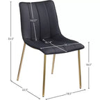 Meridian Furniture,Chaises de salle à manger Isla en cuir végétalien, ensemble de 2
