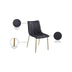 Meridian Furniture,Chaises de salle à manger Isla en cuir végétalien, ensemble de 2