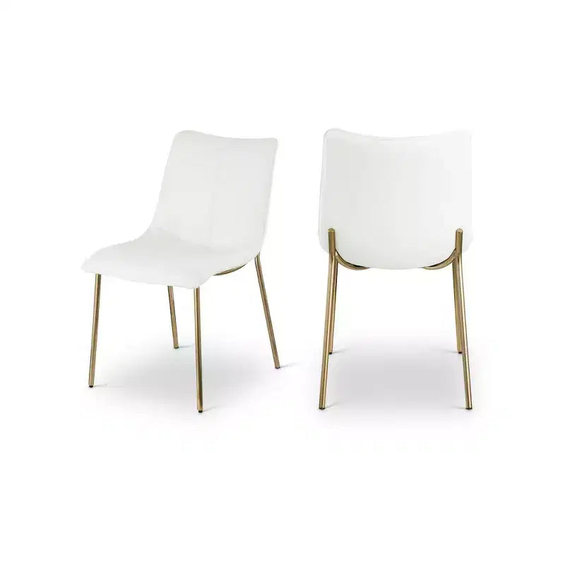 Meridian Furniture,Chaises de salle à manger Isla en cuir végétalien, ensemble de 2