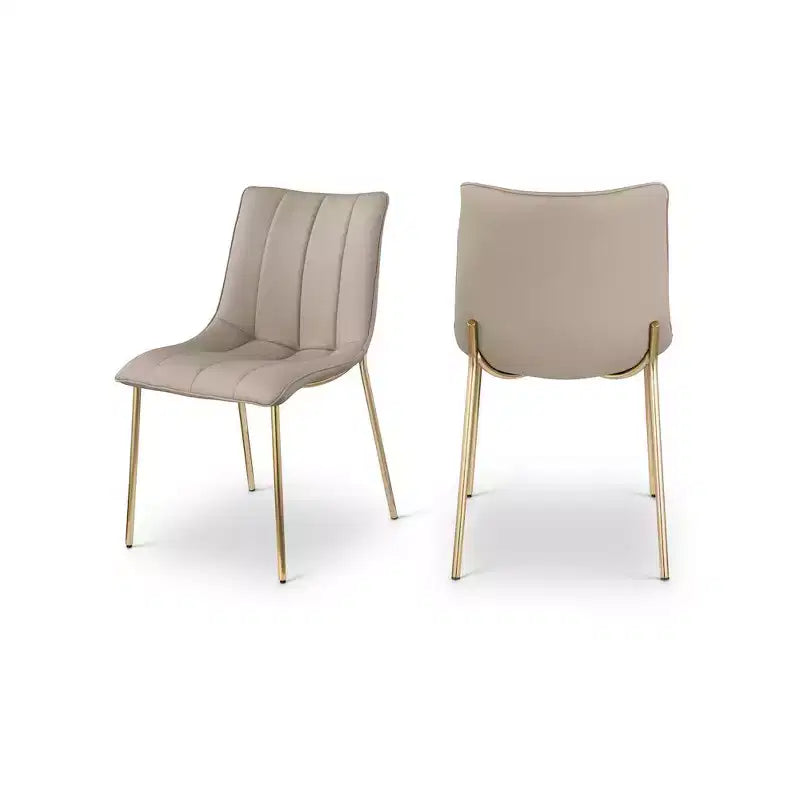 Meridian Furniture,Chaises de salle à manger Isla en cuir végétalien, ensemble de 2