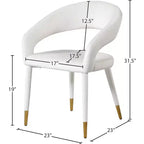 Meridian Furniture, Chaise de salle à manger en velours Destiny