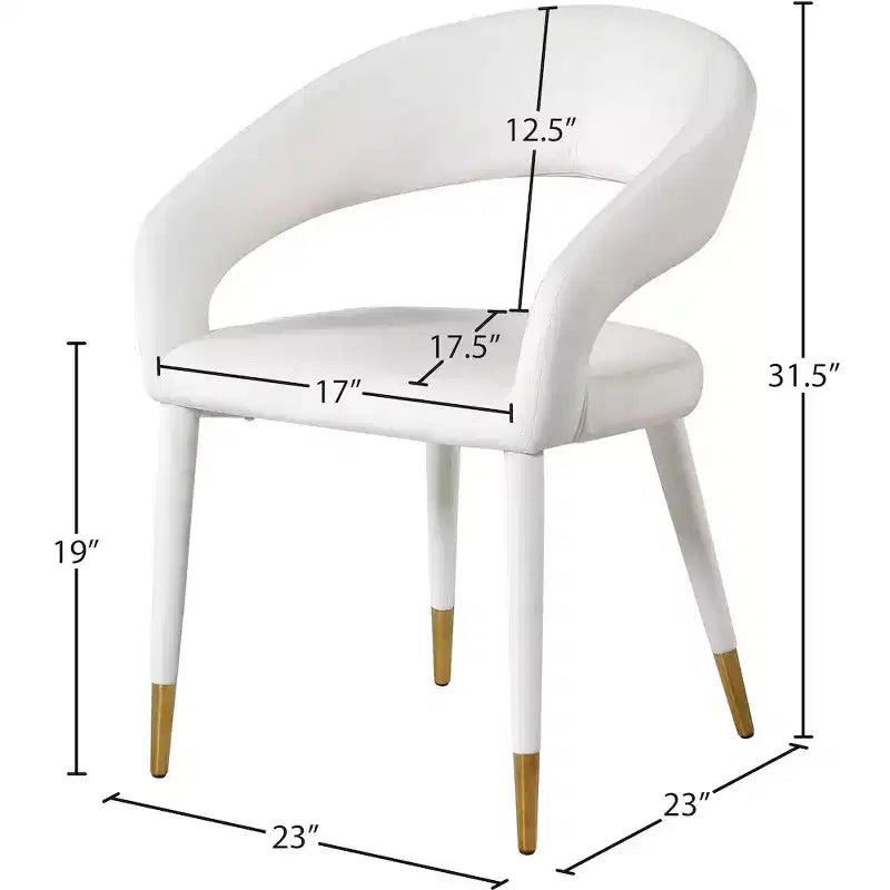 Meridian Furniture, Chaise de salle à manger en velours Destiny
