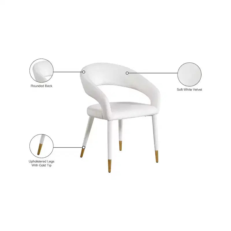 Meridian Furniture, Chaise de salle à manger en velours Destiny
