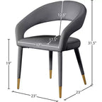 Meridian Furniture, Chaise de salle à manger en velours Destiny
