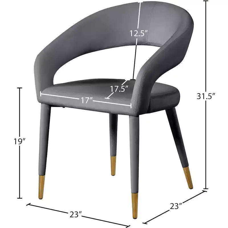 Meridian Furniture, Chaise de salle à manger en velours Destiny