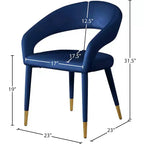 Meridian Furniture, Chaise de salle à manger en velours Destiny