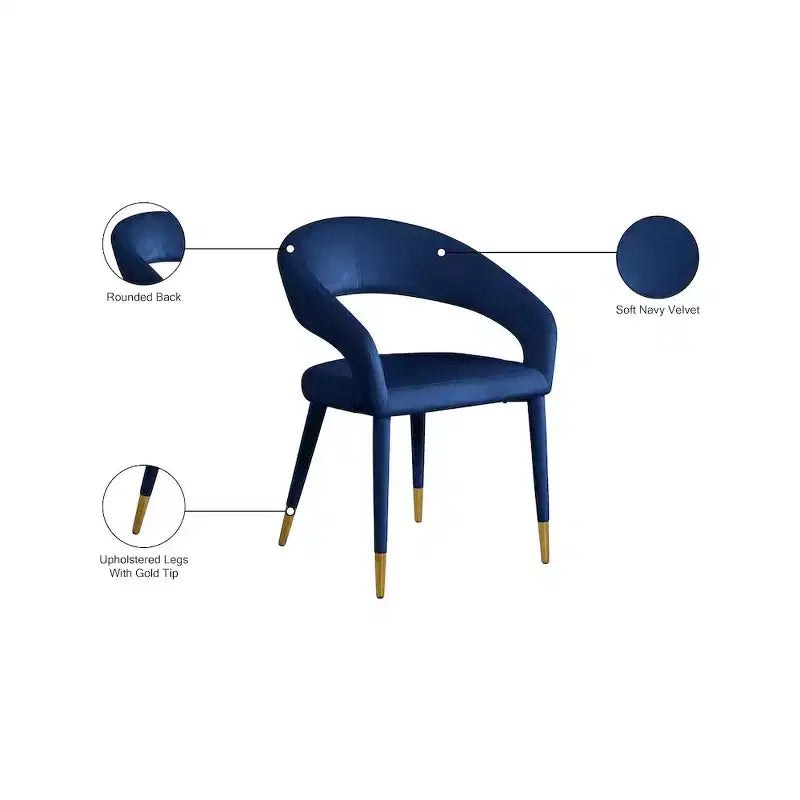 Meridian Furniture, Chaise de salle à manger en velours Destiny