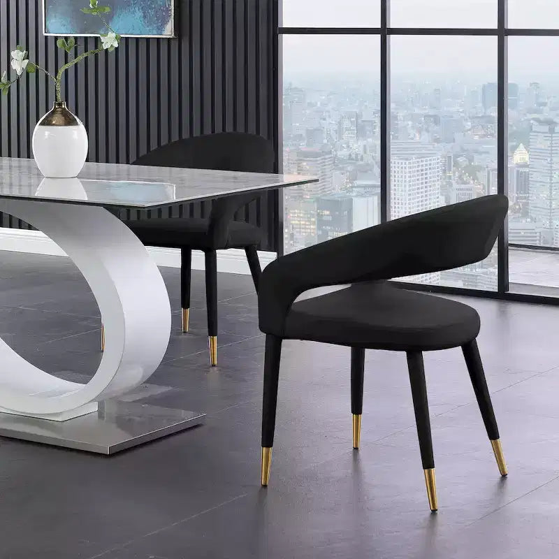 Meridian Furniture, Chaise de salle à manger en velours Destiny