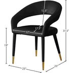 Meridian Furniture, Chaise de salle à manger en velours Destiny