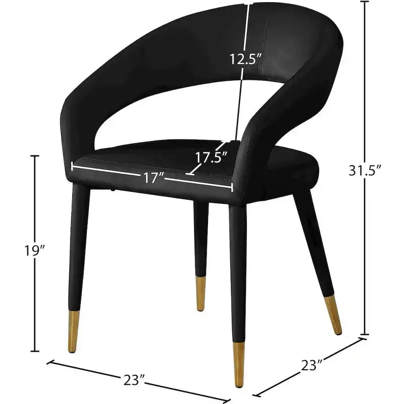 Meridian Furniture, Chaise de salle à manger en velours Destiny