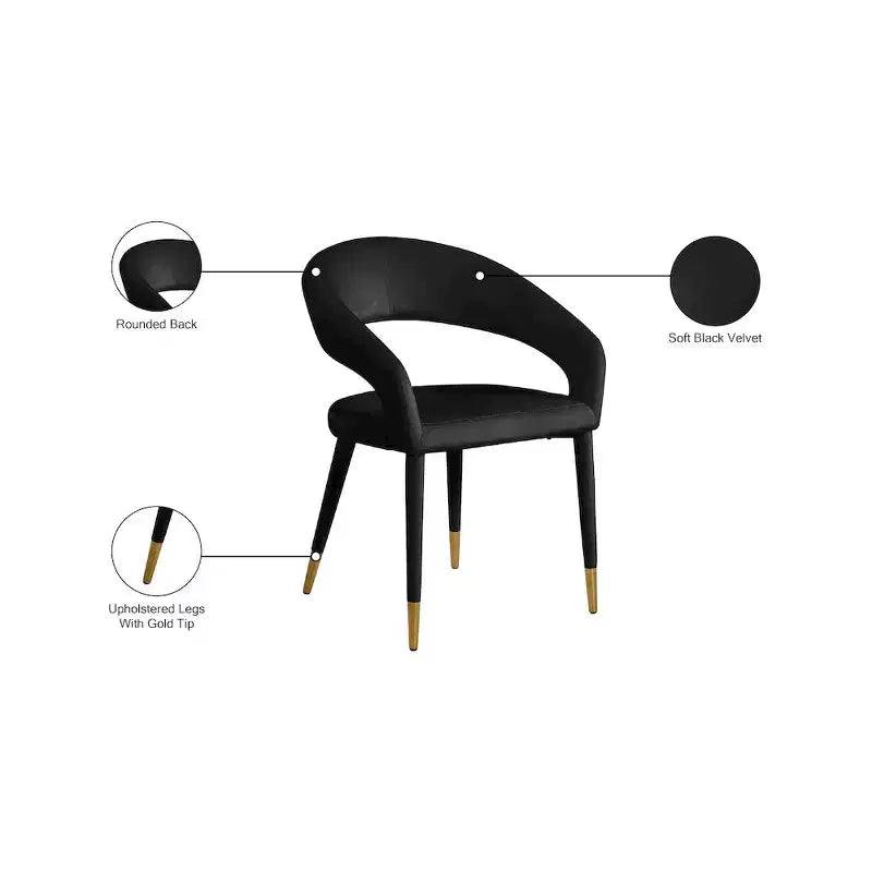Meridian Furniture, Chaise de salle à manger en velours Destiny