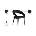 Meridian Furniture, Chaise de salle à manger en velours Destiny