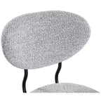 Meridian Furniture, Chaise de salle à manger en tissu bouclé gris Allure, lot de 2