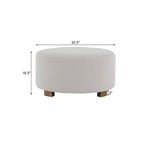 Christopher Knight Home Elsu Pouf rond moderne rembourré en bois d'hévéa
