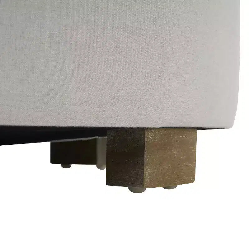 Christopher Knight Home Elsu Pouf rond moderne rembourré en bois d'hévéa