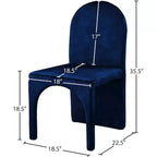 Meridian Furniture, Chaises de salle à manger Summer Velvet, lot de 2