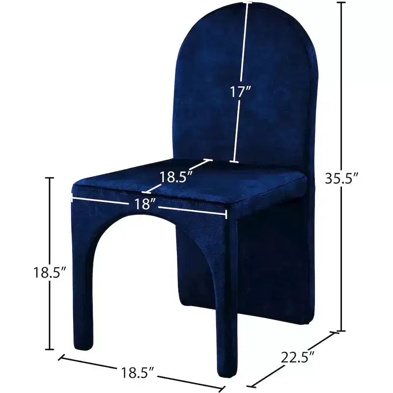 Meridian Furniture, Chaises de salle à manger Summer Velvet, lot de 2