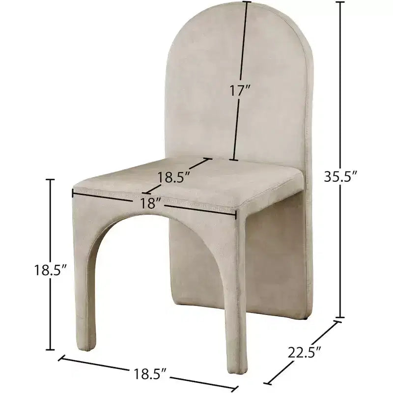 Meridian Furniture, Chaises de salle à manger Summer Velvet, lot de 2