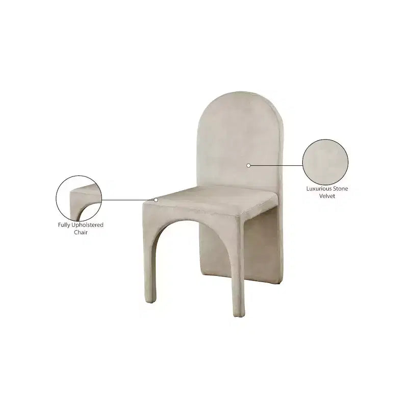 Meridian Furniture, Chaises de salle à manger Summer Velvet, lot de 2