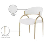 Meridian Furniture, Chaises de salle à manger en tissu texturé lin Privet, lot de 2