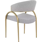 Meridian Furniture, Chaises de salle à manger en tissu texturé lin Privet, lot de 2