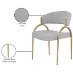 Meridian Furniture, Chaises de salle à manger en tissu texturé lin Privet, lot de 2
