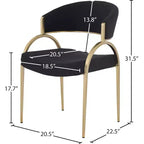 Meridian Furniture, Chaises de salle à manger en tissu texturé lin Privet, lot de 2