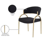 Meridian Furniture, Chaises de salle à manger en tissu texturé lin Privet, lot de 2