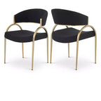 Meridian Furniture,Privet Linen Textured Fabric Dining Chair, Set of 2