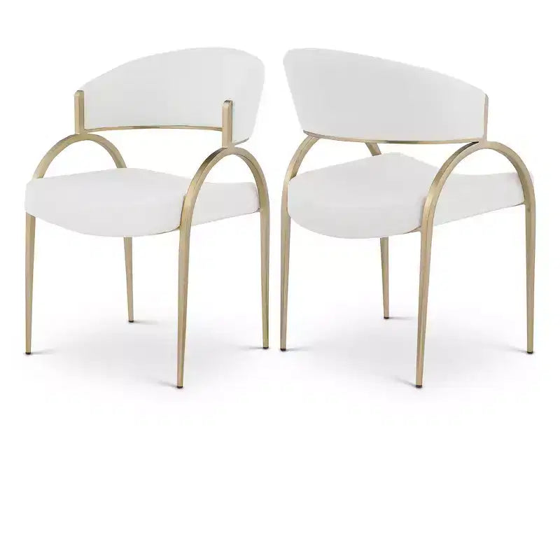 Meridian Furniture, Chaises de salle à manger en tissu texturé lin Privet, lot de 2