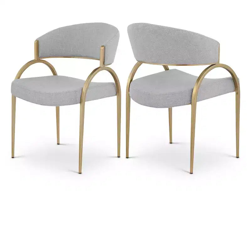 Meridian Furniture, Chaises de salle à manger en tissu texturé lin Privet, lot de 2