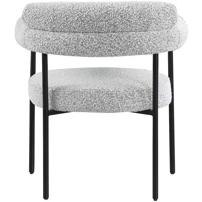Meridian Furniture, Chaise de salle à manger Blake en tissu bouclette gris, lot de 2
